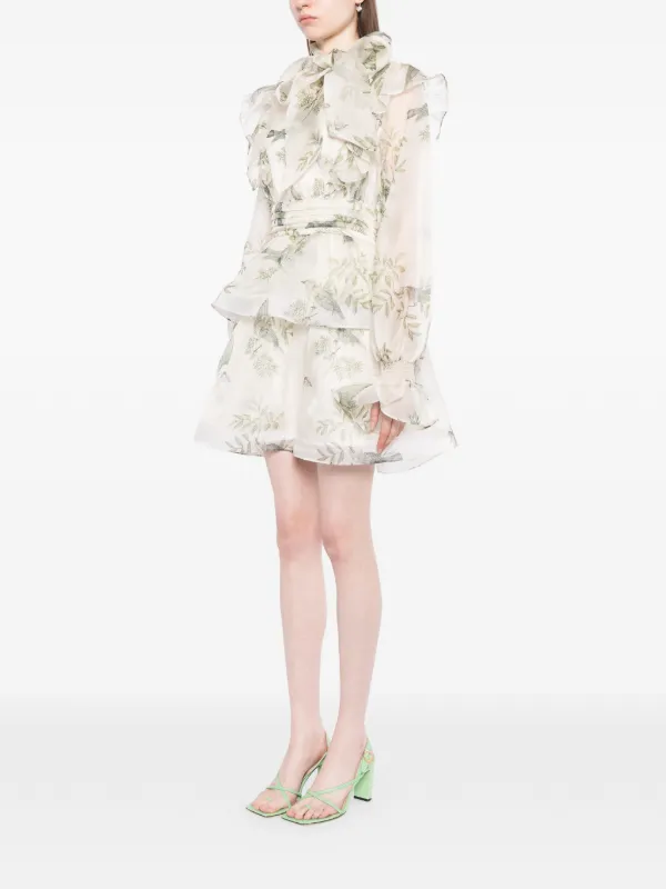 floral organza mini dress By Anthropologie Floral Organza Mini Dress