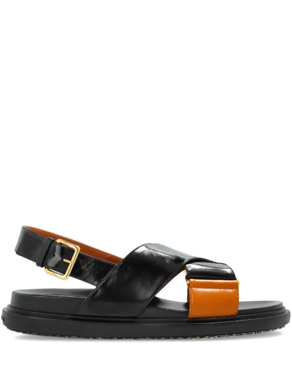 Marni クロスストラップ サンダル | ブラック | FARFETCH JP