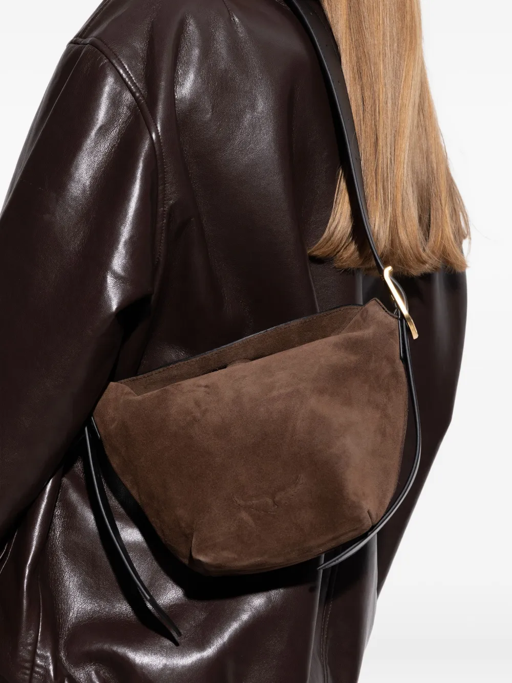 Zadig&Voltaire Jane suede shoulder bag - Bruin