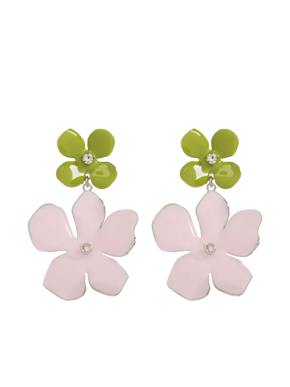 Marni Floral Drop Earrings In Green