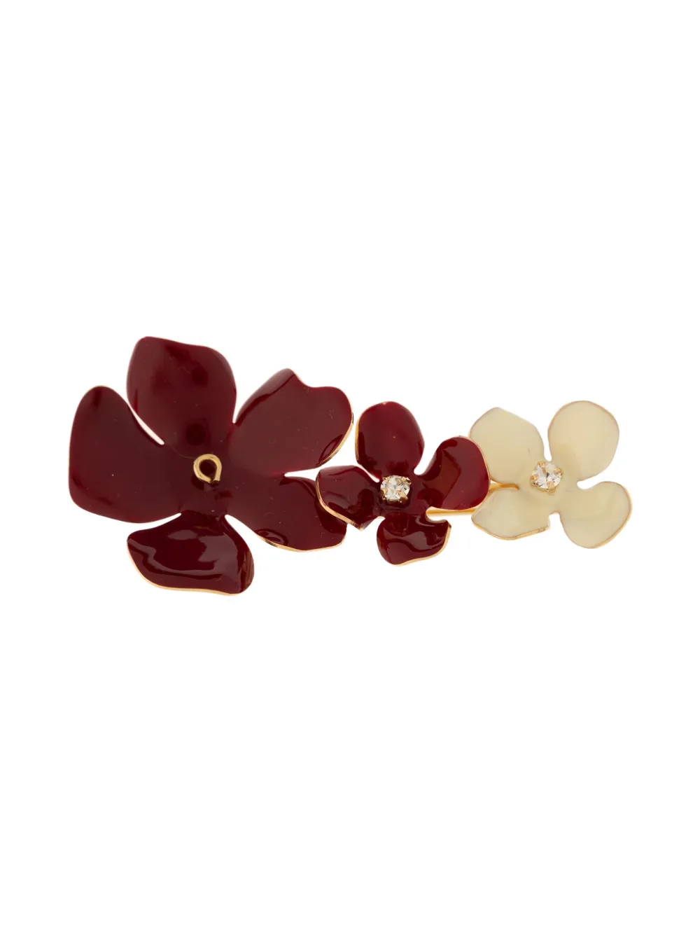 Marni Crystal-embellished Floral Brooch In Red