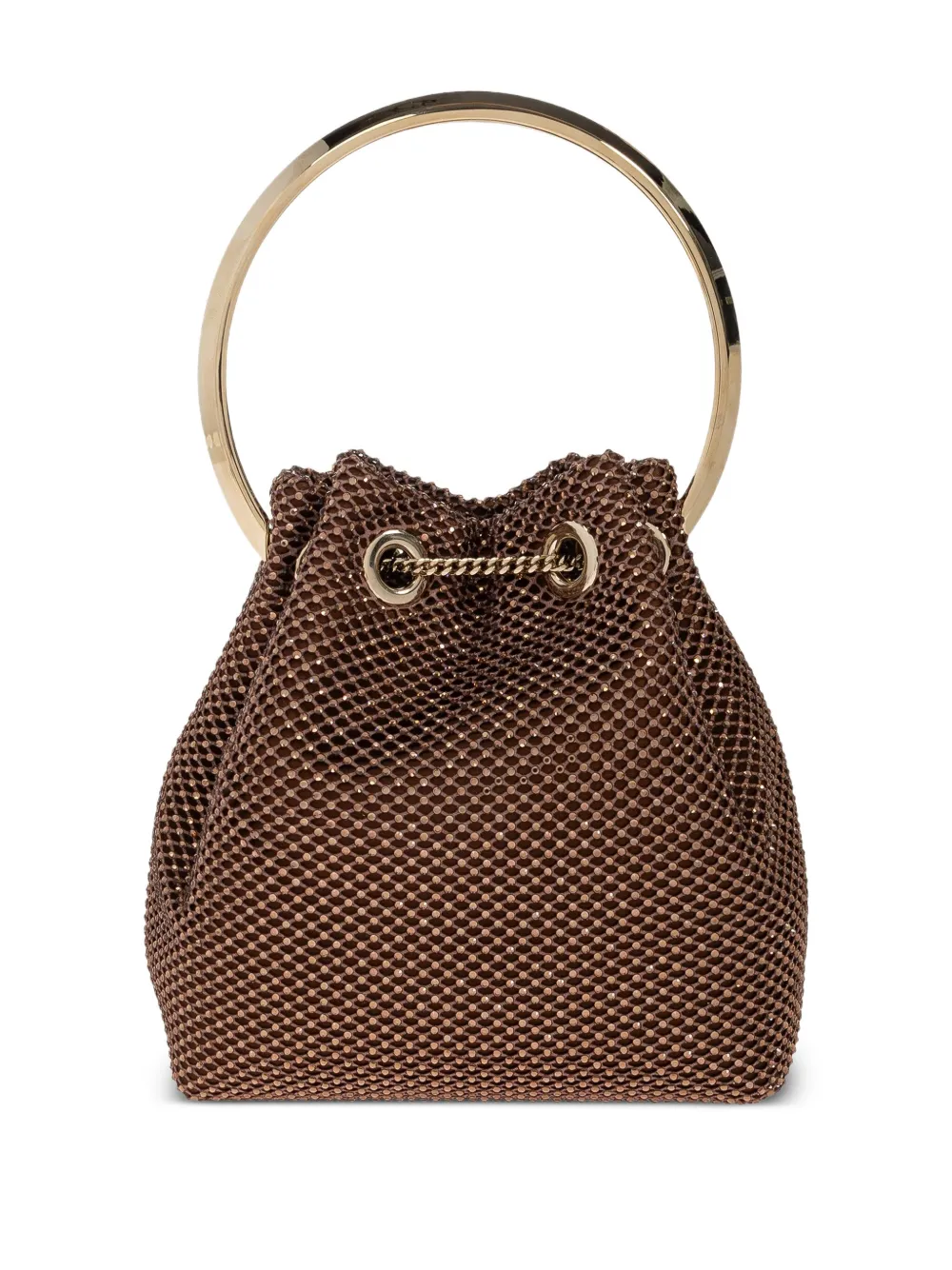 Jimmy Choo Bon handtas met glimmend mesh Bruin