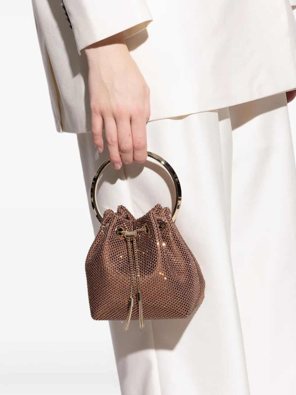 Jimmy Choo Bon Bon shimmering-mesh handbag | Bucket Bags | Image 2