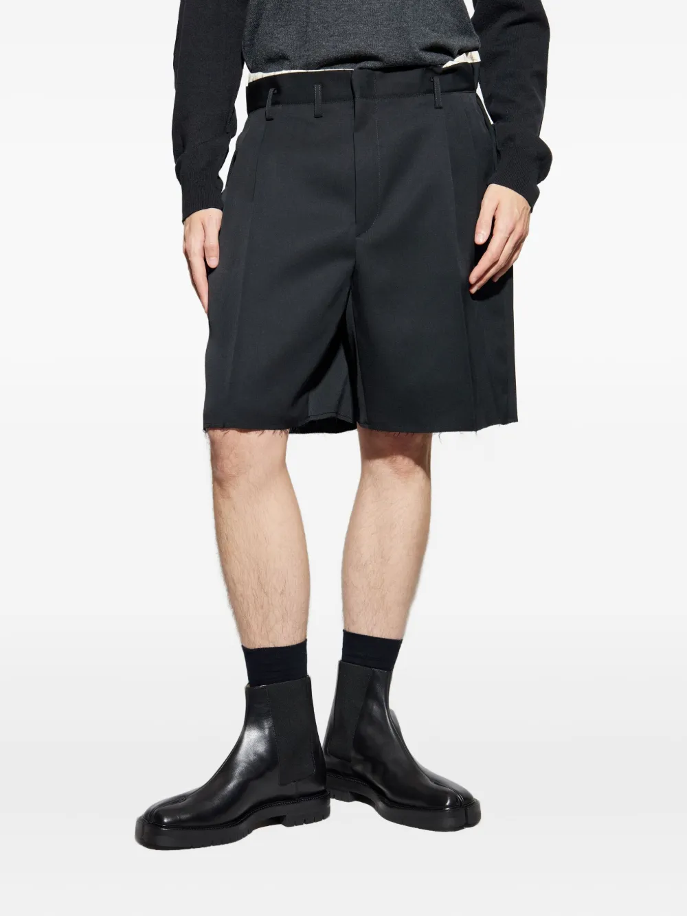 Maison Margiela Shorts met franje Zwart