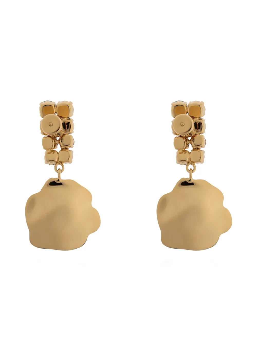 Marni crystal-embellished flower-motif drop earrings - Goud