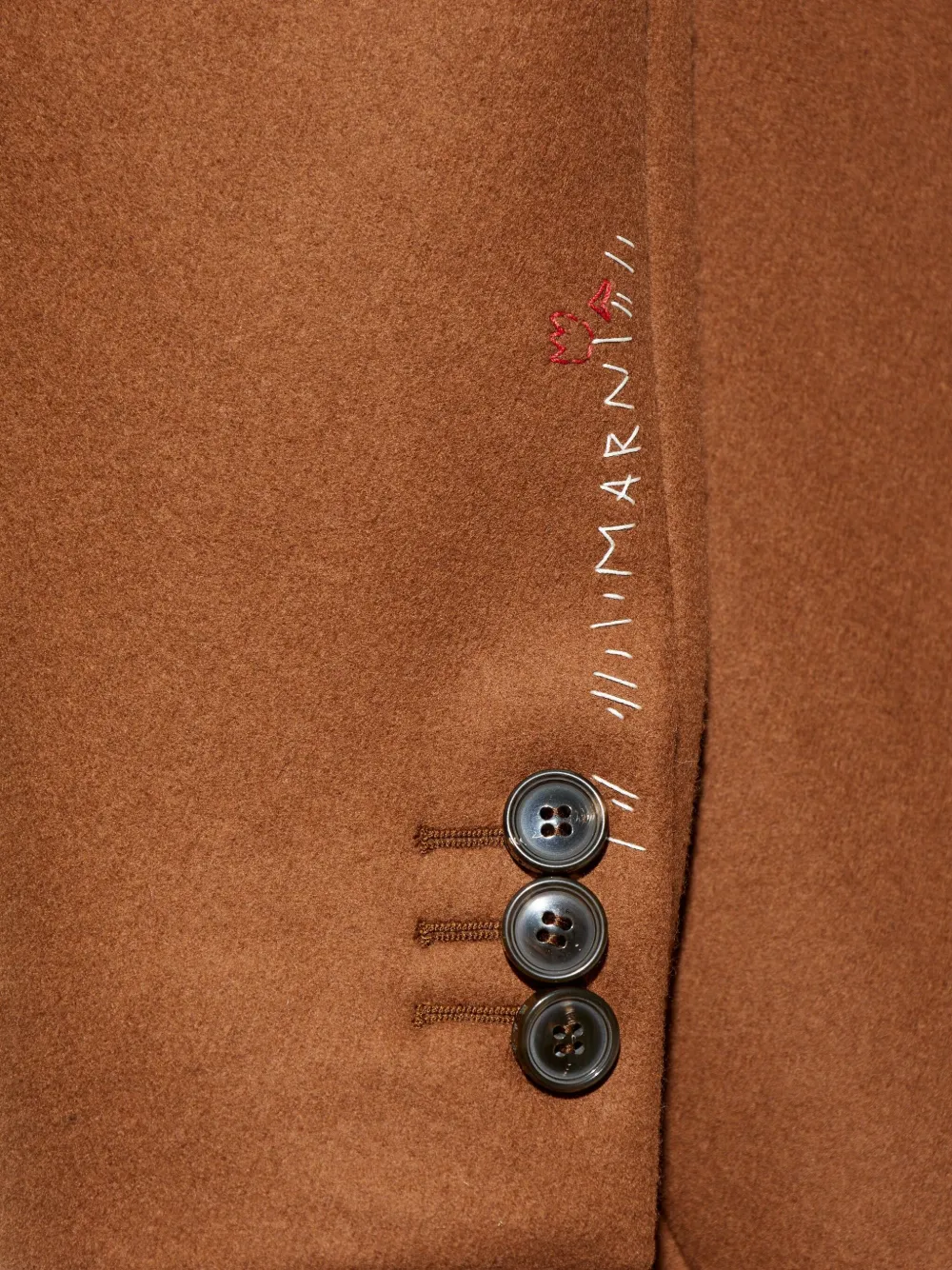 Marni Single-breasted Wool Coat In Brown