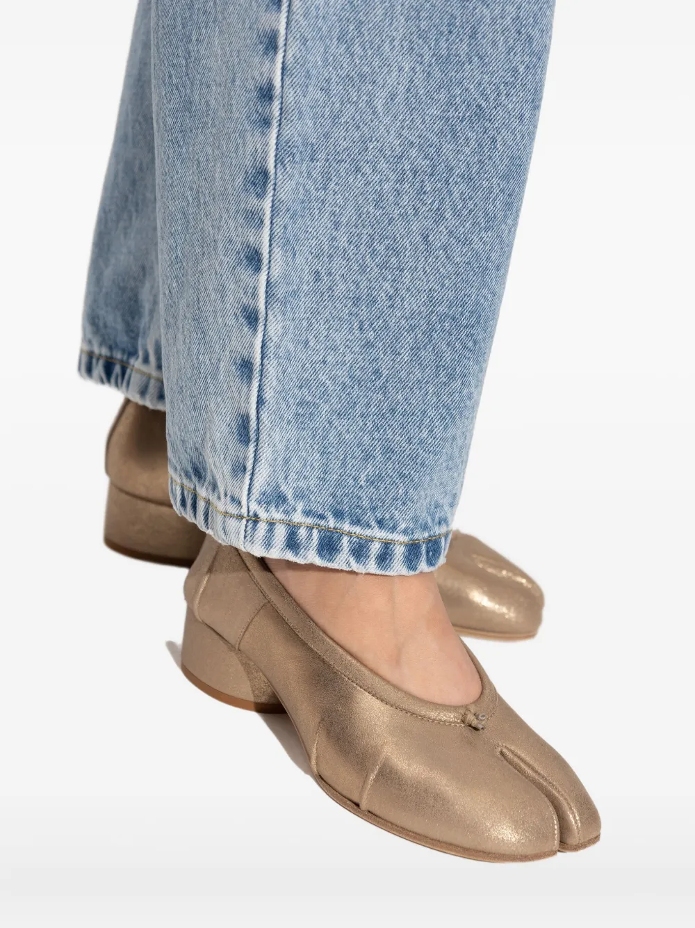 Maison Margiela 350mm Block-heel Pump In Gold