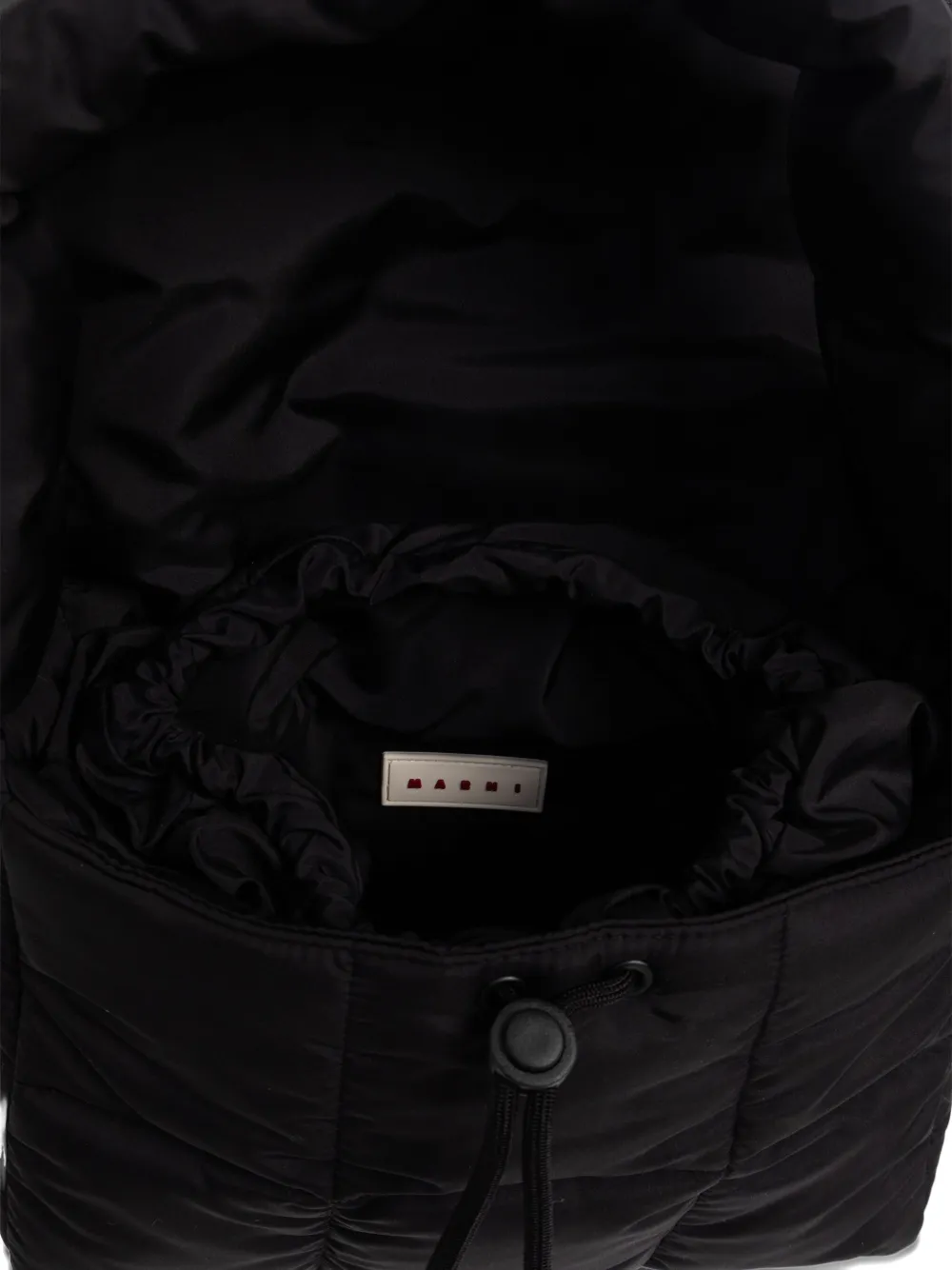 Marni Logo-patch Shoulder Bag In Black