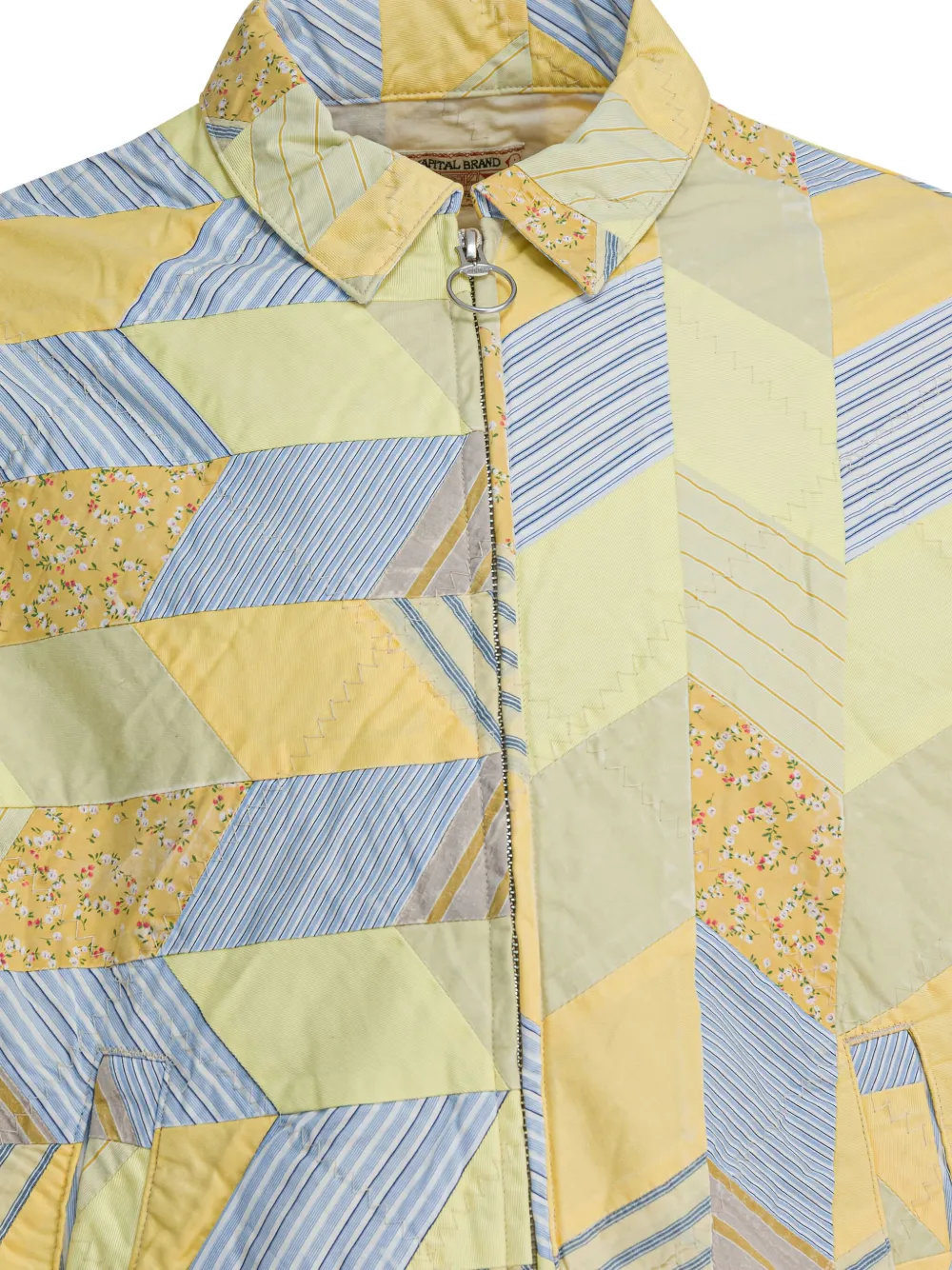 KAPITAL Jack met ritssluiting en patchwork Geel