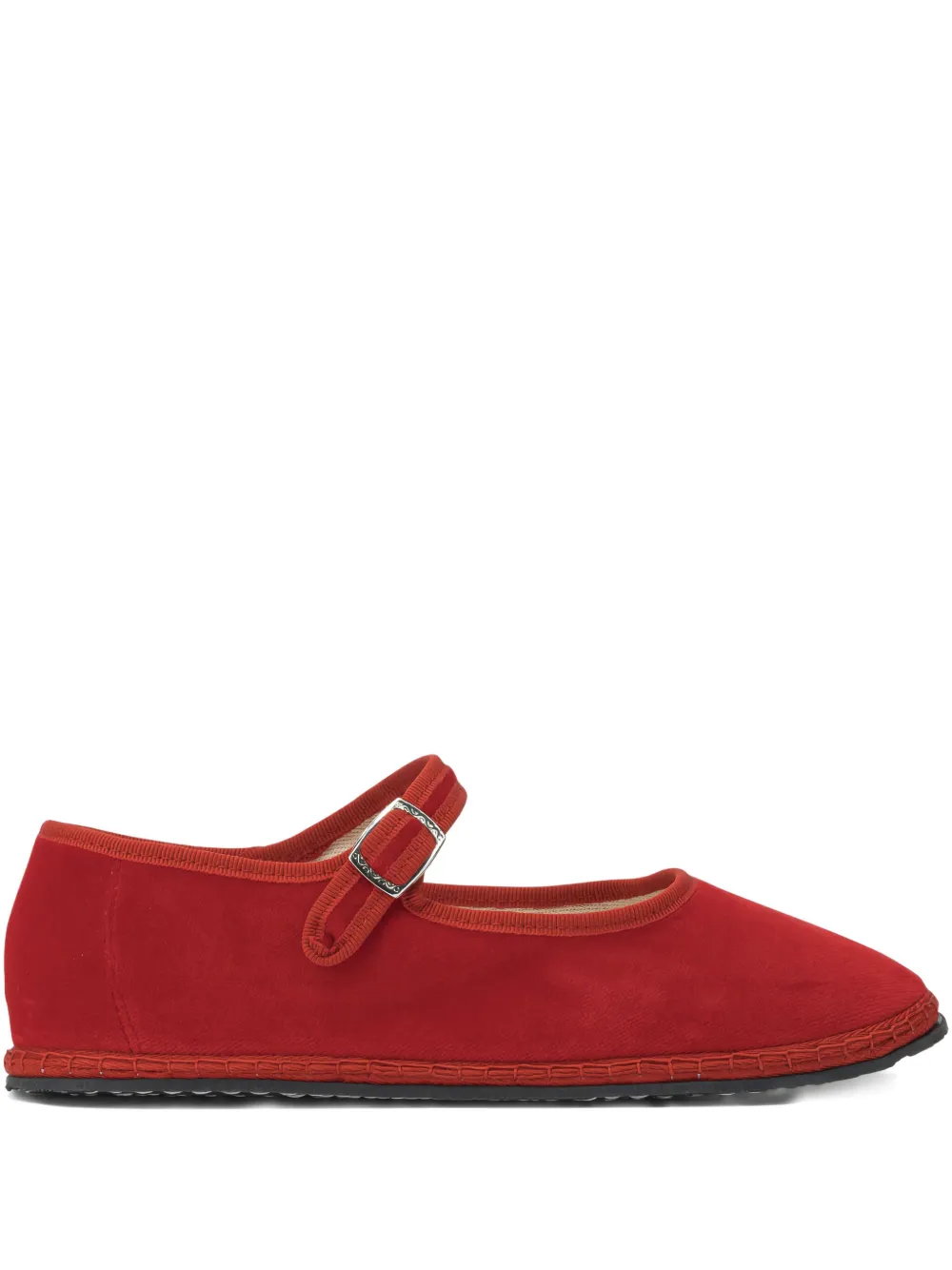 Vibi Venezia Mary Jane velvet ballet flats | Red | Image 1
