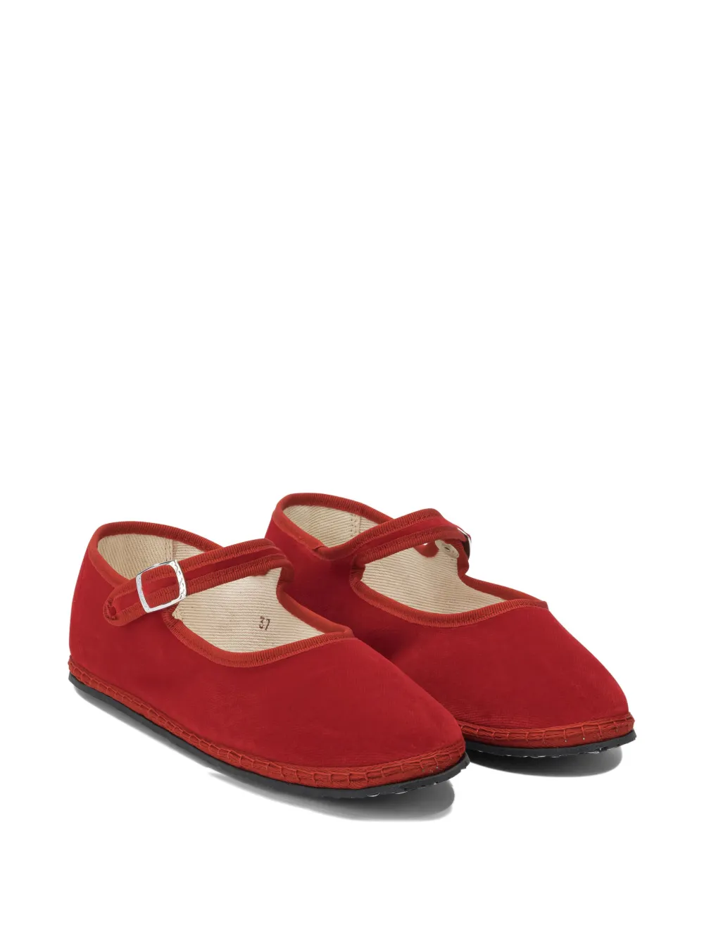 Vibi Venezia Mary Jane velvet ballet flats - Rood