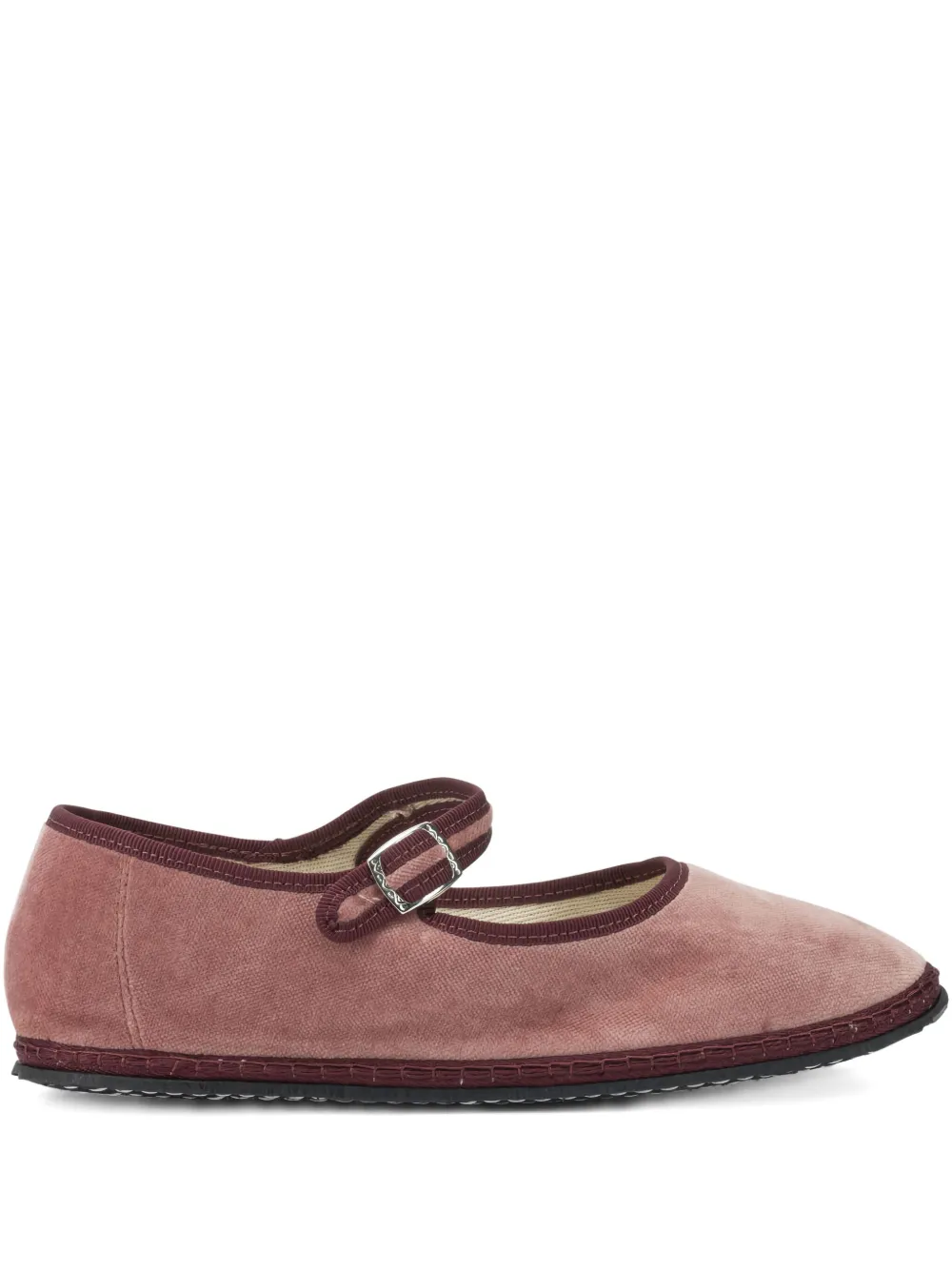 Vibi Venezia Buckled Velvet Ballet Flats In Pink