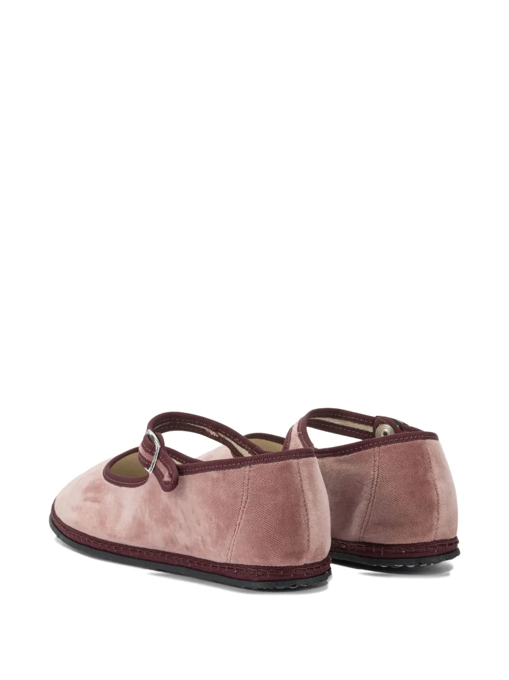 Vibi Venezia Buckled Velvet Ballet Flats In Pink