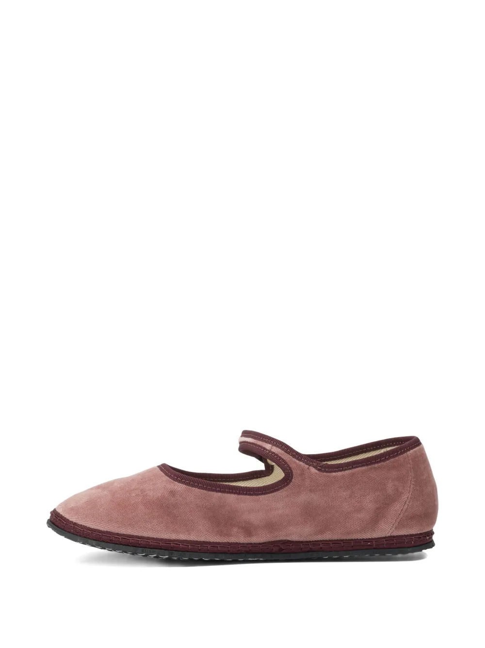 Vibi Venezia Buckled Velvet Ballet Flats In Pink