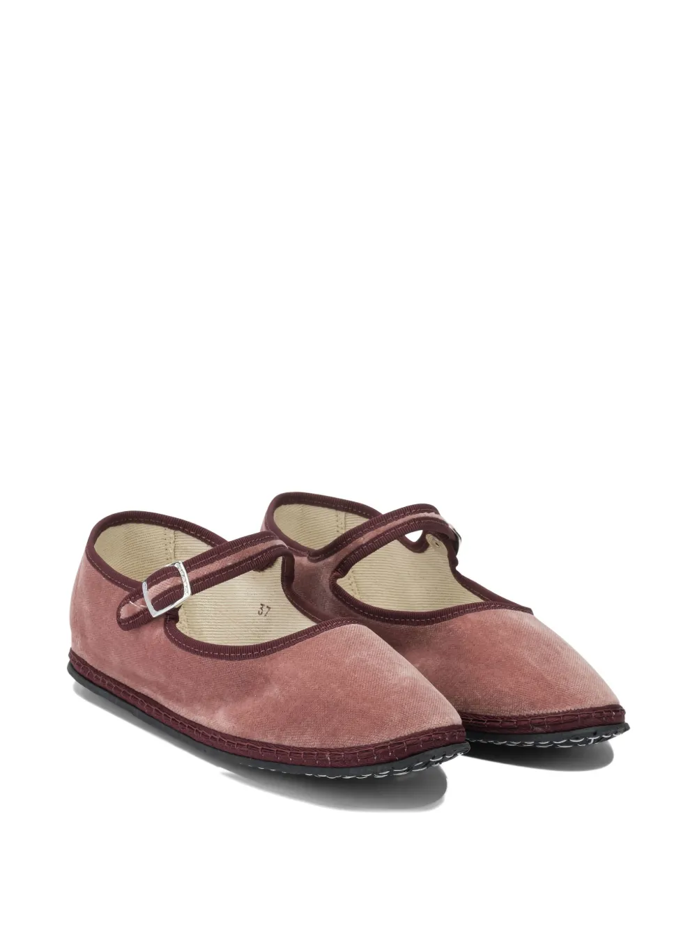 Vibi Venezia Buckled Velvet Ballet Flats In Pink