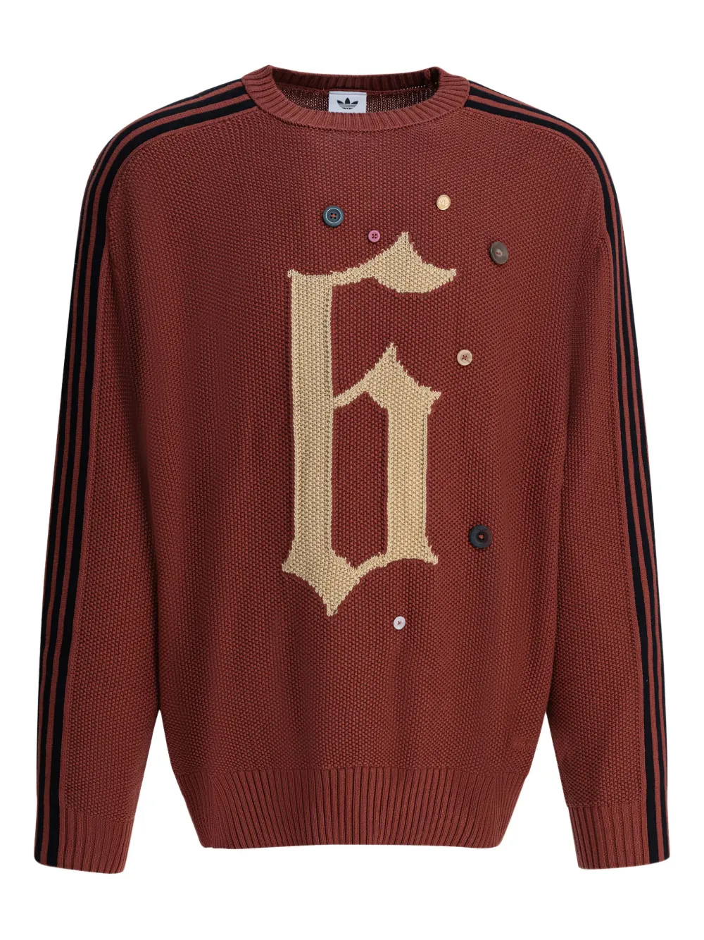 adidas button striped knitwear | marrón | Image 1