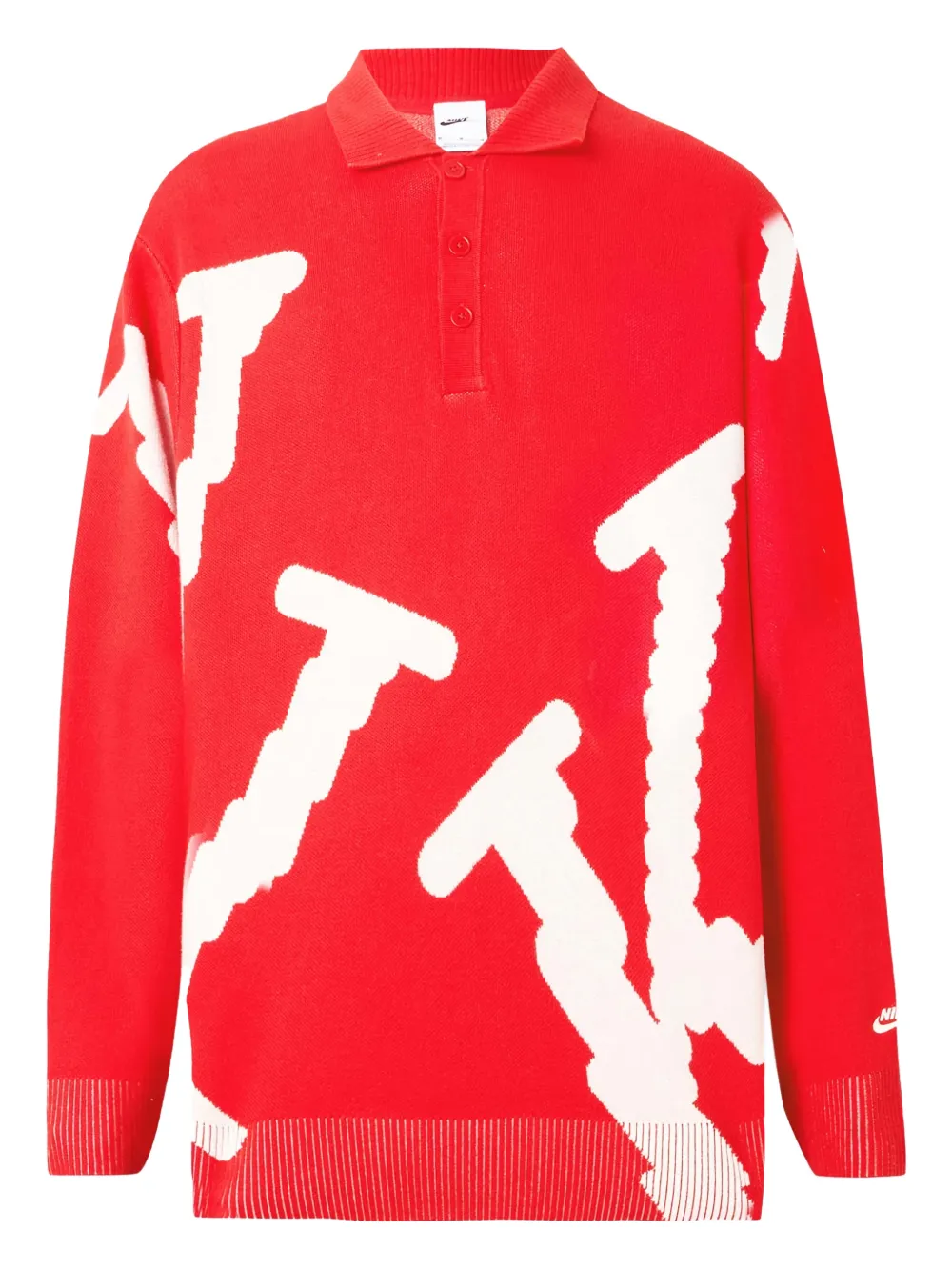 Nike Polo-collar Sweater In Red