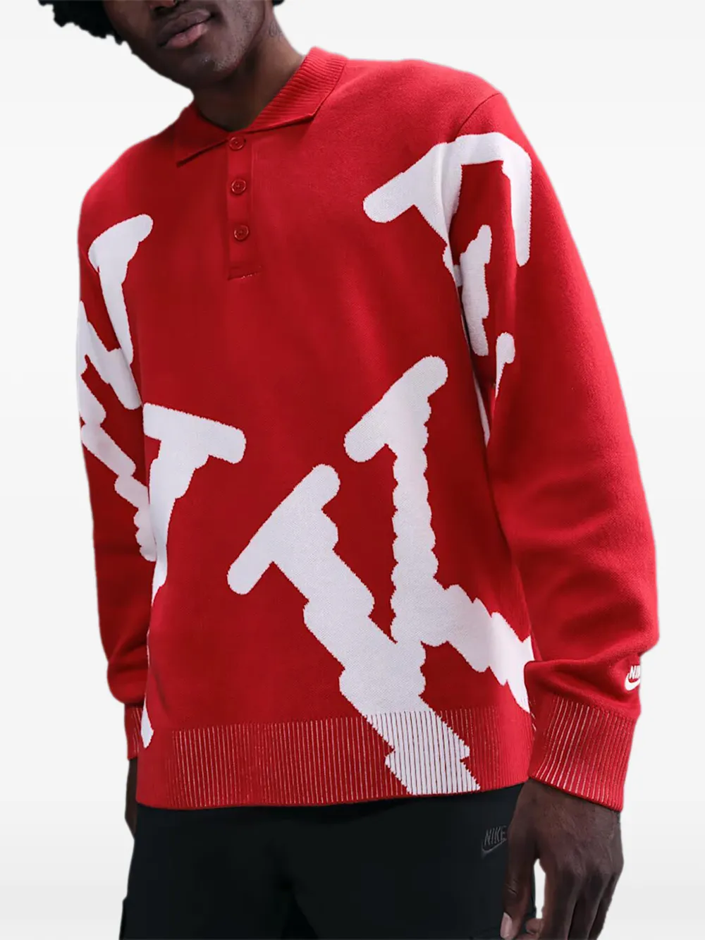 Nike polo-collar sweater - Rood