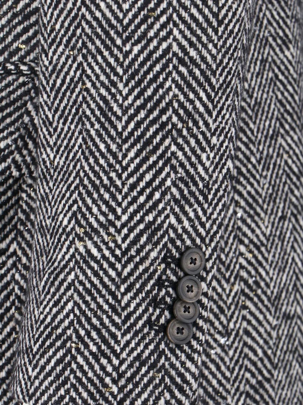 Tagliatore Caitlyn jas met visgraatpatroon en knopen Zwart