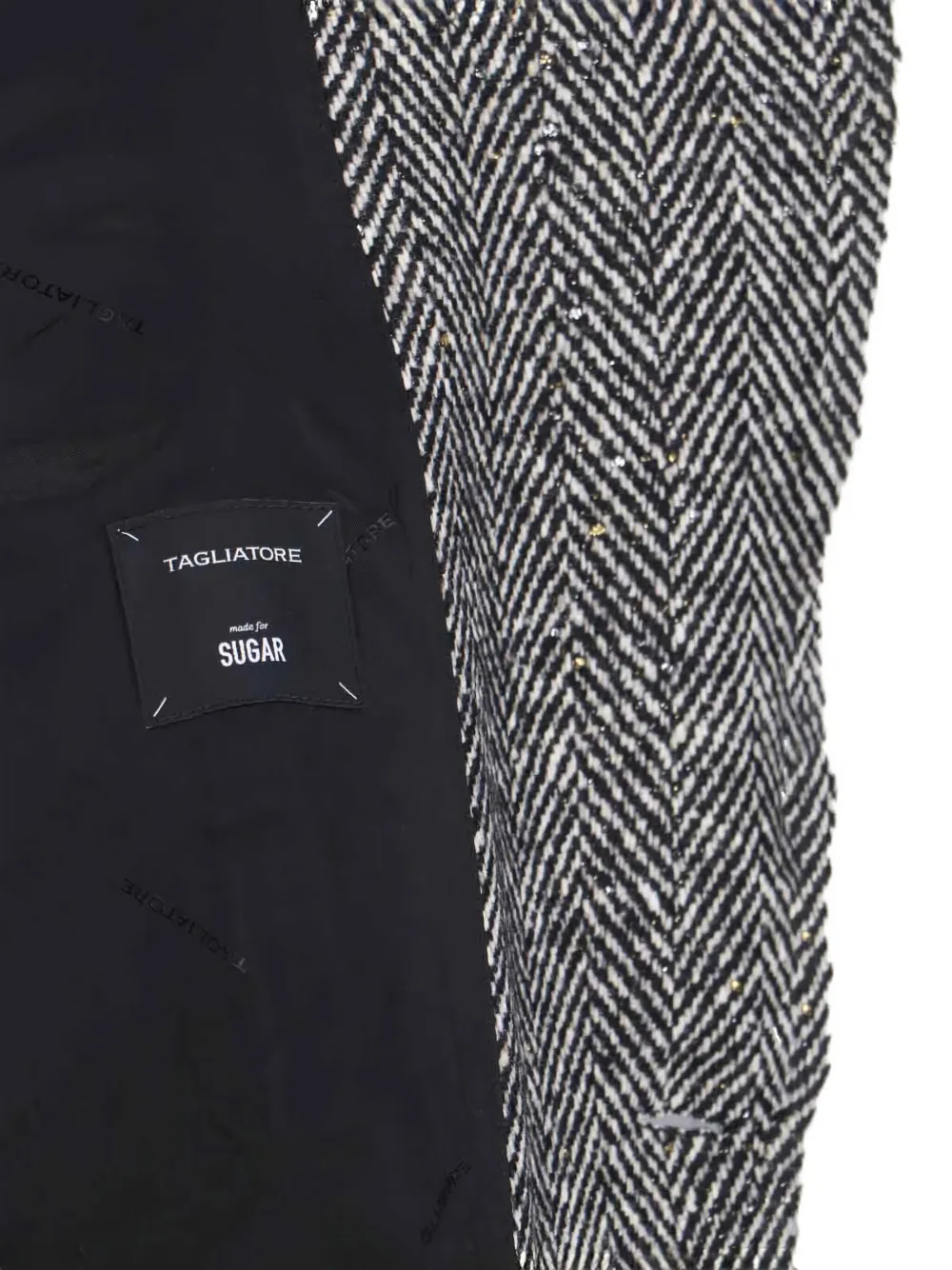 Tagliatore Caitlyn jas met visgraatpatroon en knopen Zwart