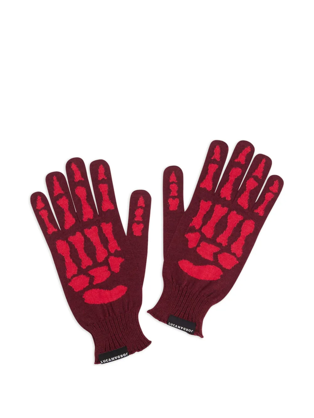 JORDANLUCA skeleton-print gloves | Red | Image 1