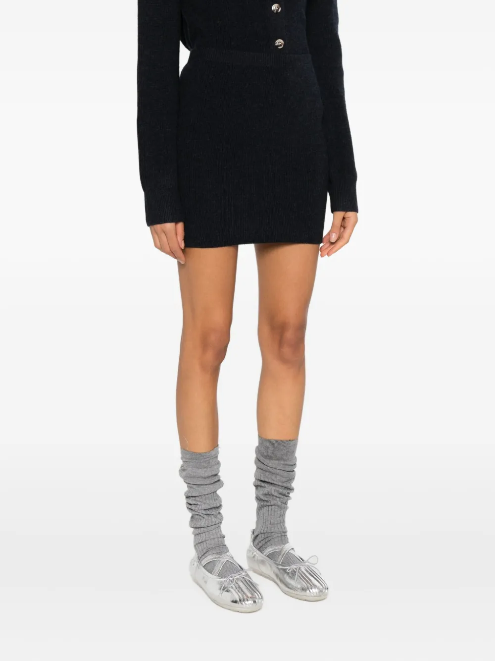 Blugirl Knitted Mini Skirt In Black