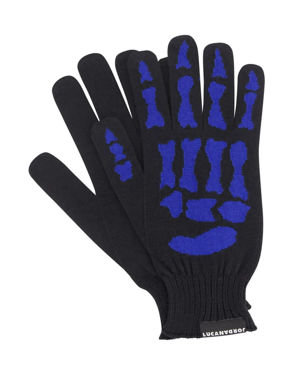 JORDANLUCA skeleton-print gloves | Black | Image 1