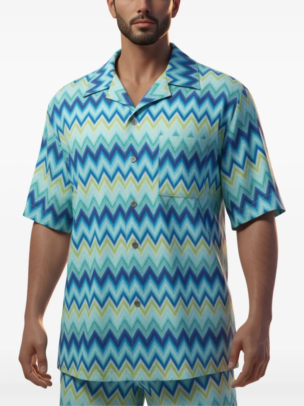 Missoni Overhemd met korte mouwen Blauw