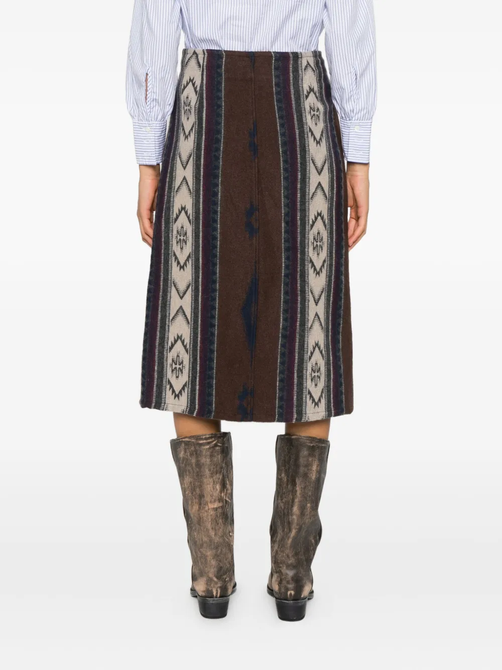 Diega Josto Patterned Skirt In Brown