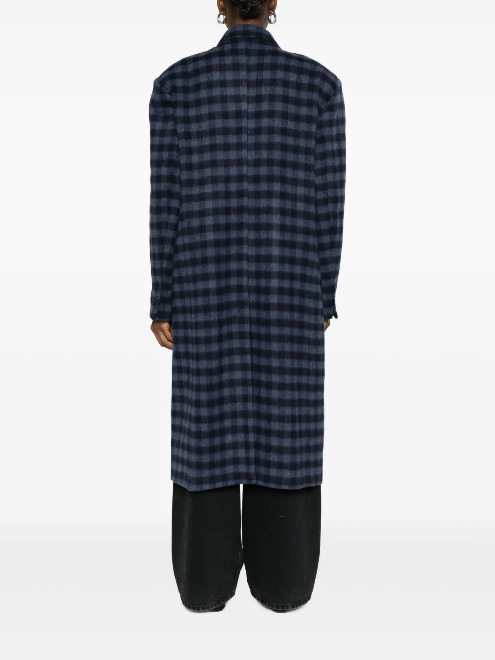 Benjamin Benmoyal Geruite mantel Blauw