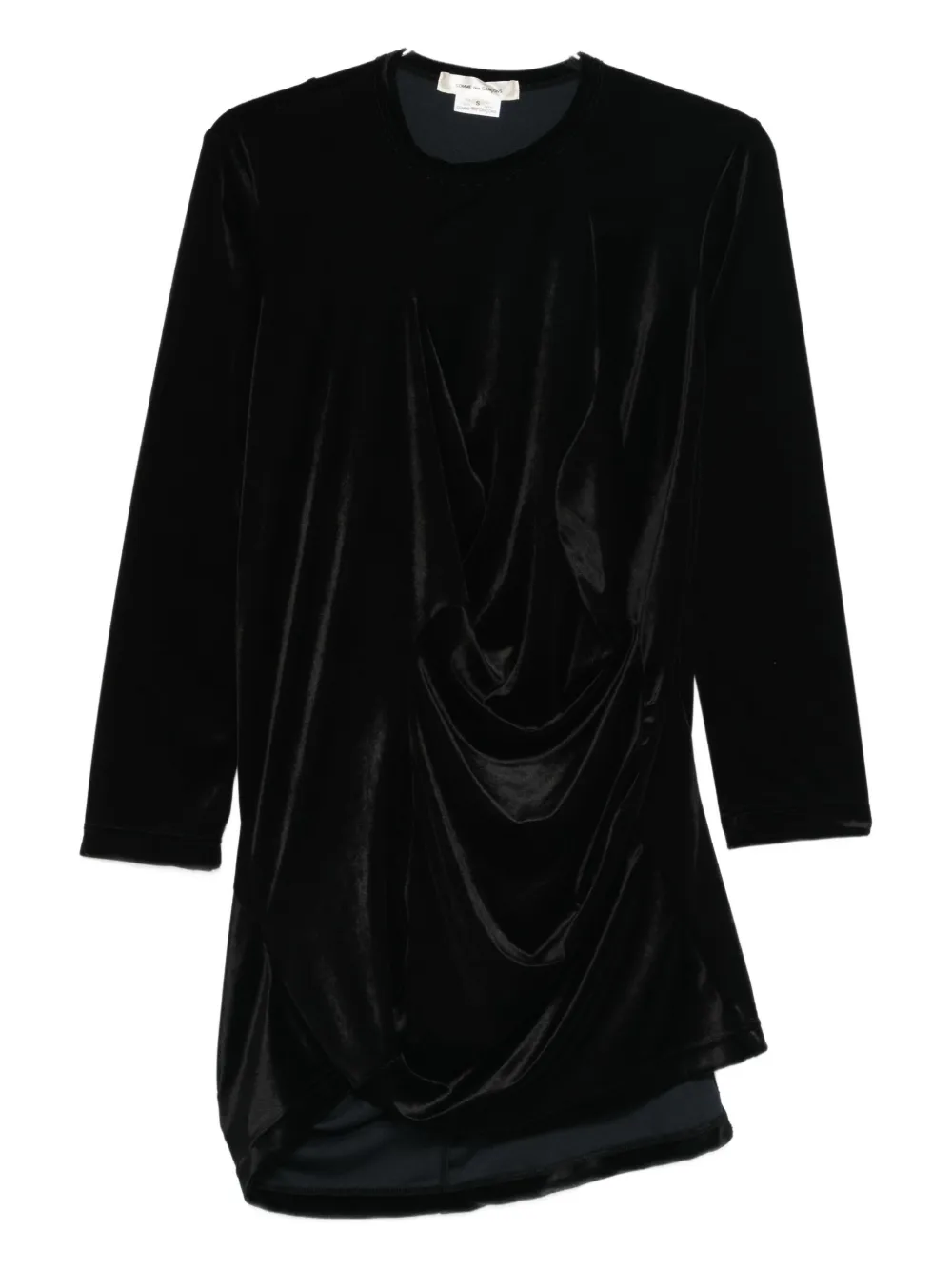 Comme Des Garçons Draped Mini Dress In Black