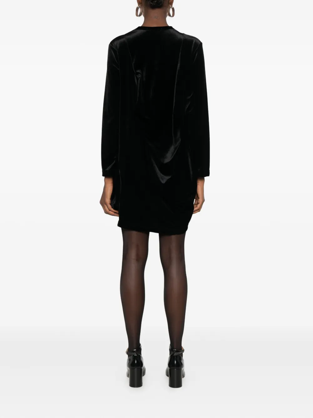 Comme Des Garçons Draped Mini Dress In Black
