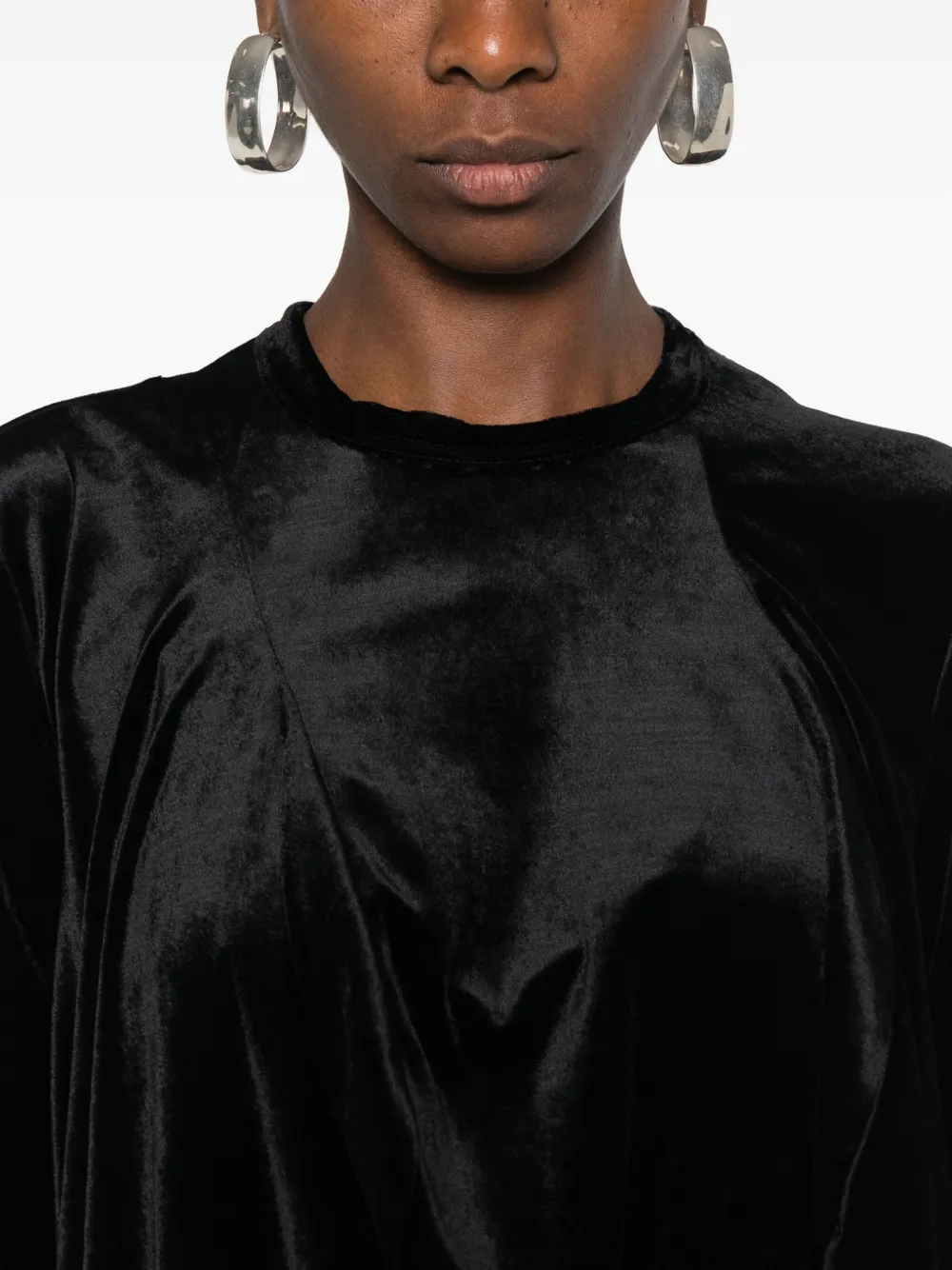 Comme Des Garçons Draped Mini Dress In Black