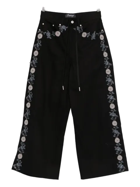 Benjamin Benmoyal floral-embroidered trousers