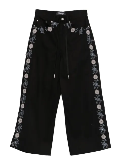 Benjamin Benmoyal floral-embroidered trousers
