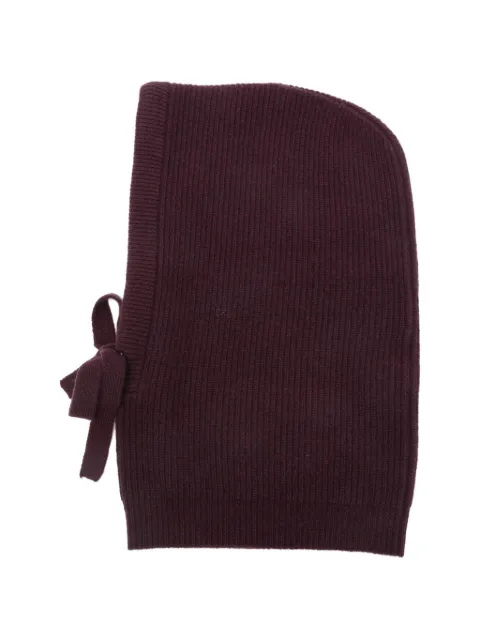 Laneus tie-detail ribbed balaclava
