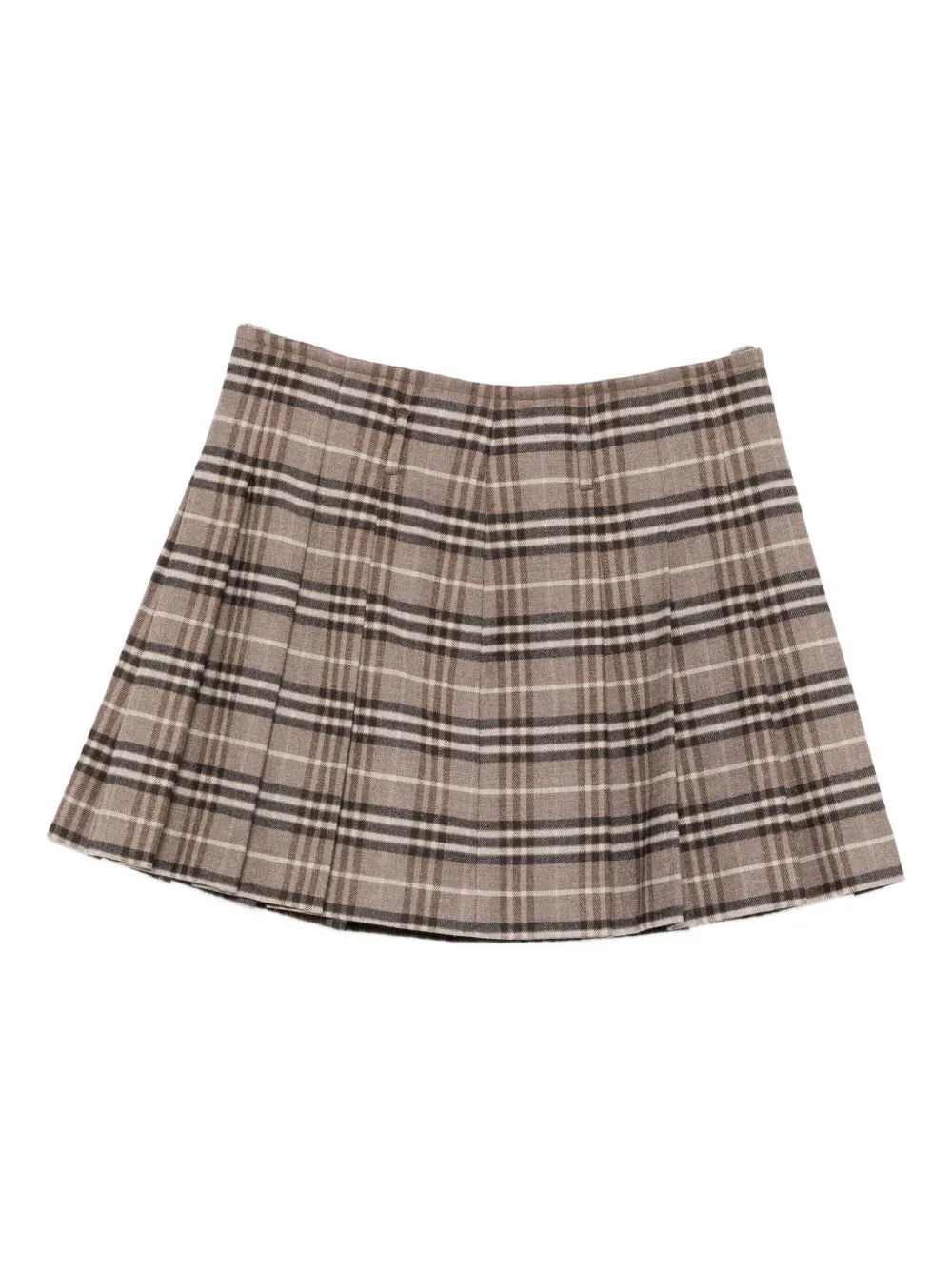 Seventy Plaid Pleated Mini Skirt In Brown