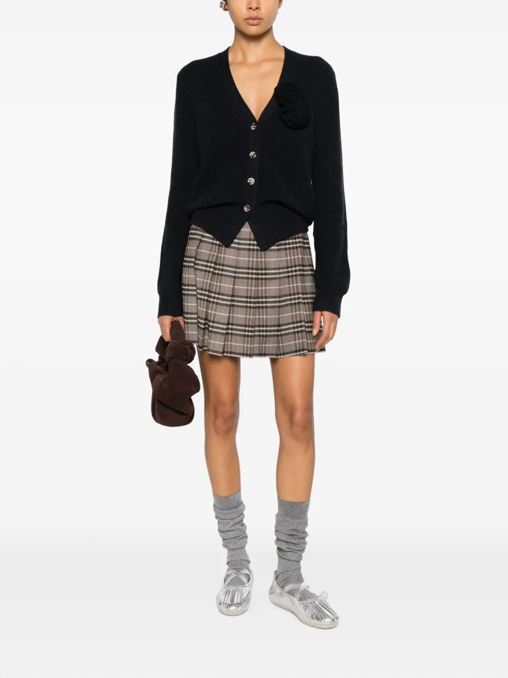 Seventy plaid pleated mini skirt - Bruin