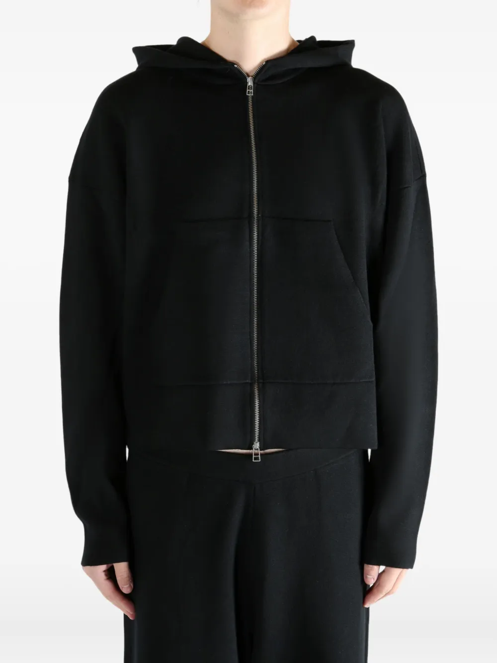 トップス omar afridi 23aw nordic hoodie jumper 46 Omar Afridi zip-up Wool Hoodie | Black | FARFETCH
