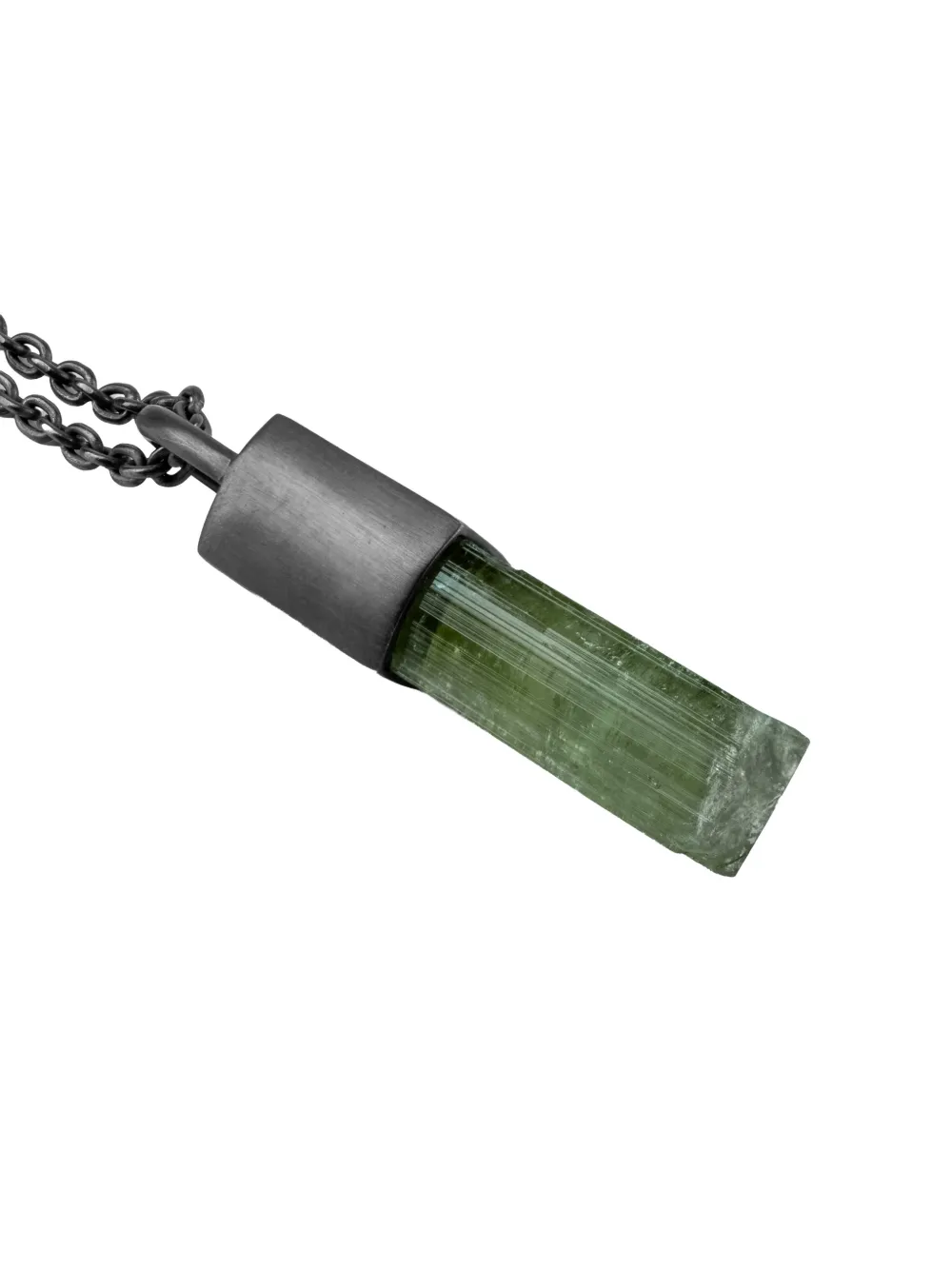 Parts Of Four Oxidised Sterling Silver Talisman Tourmaline Necklace In Brown