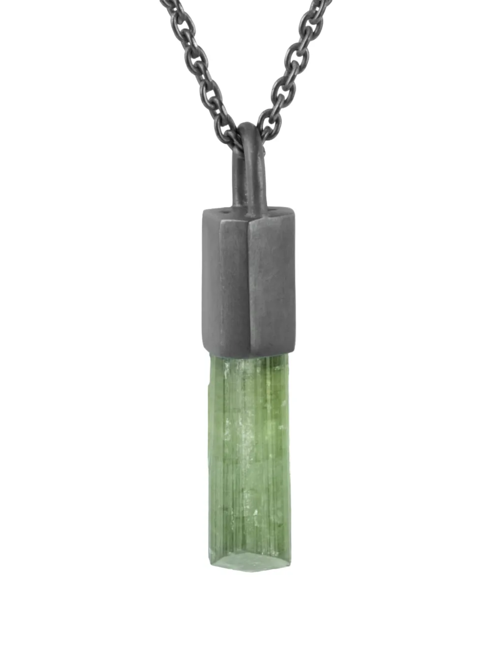 Parts Of Four Oxidised Sterling Silver Talisman Tourmaline Necklace In Brown