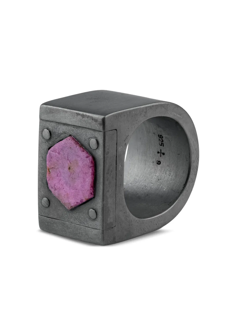 Parts Of Four Sterling Silver Plate Ruby Ring In Metallic