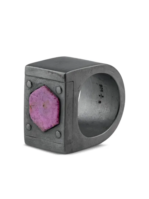 Parts of Four sterling silver Plate Ruby ring