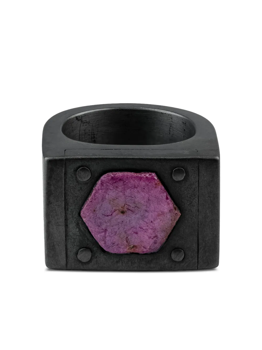 Parts Of Four Sterling Silver Plate Ruby Ring In Metallic