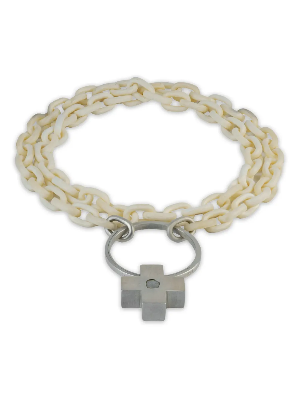 Parts of Four sterling silver diamond cross-pendant necklace - Argento