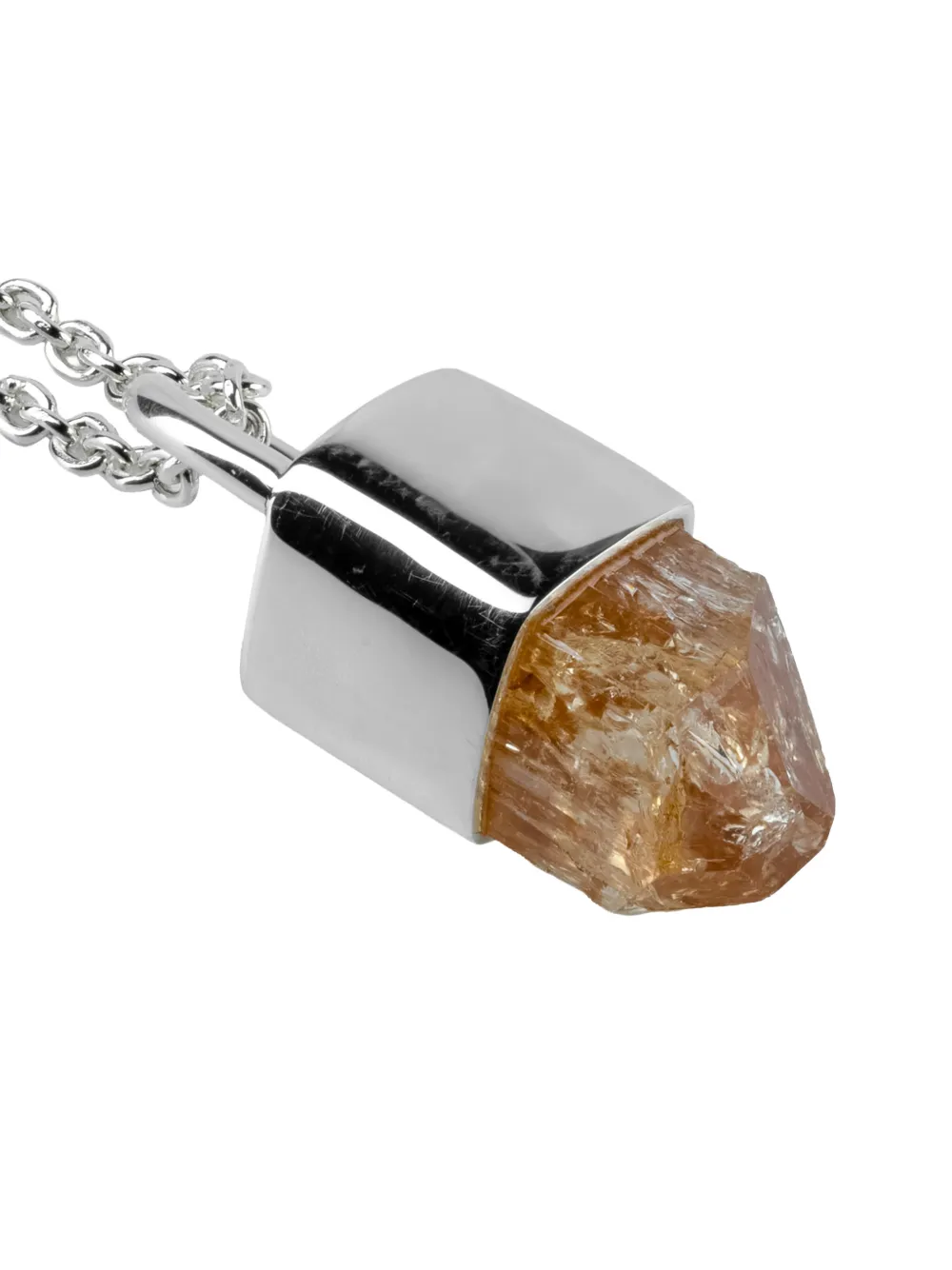 Parts Of Four Sterling Silver Talisman Imperial Topaz Necklace In Metallic