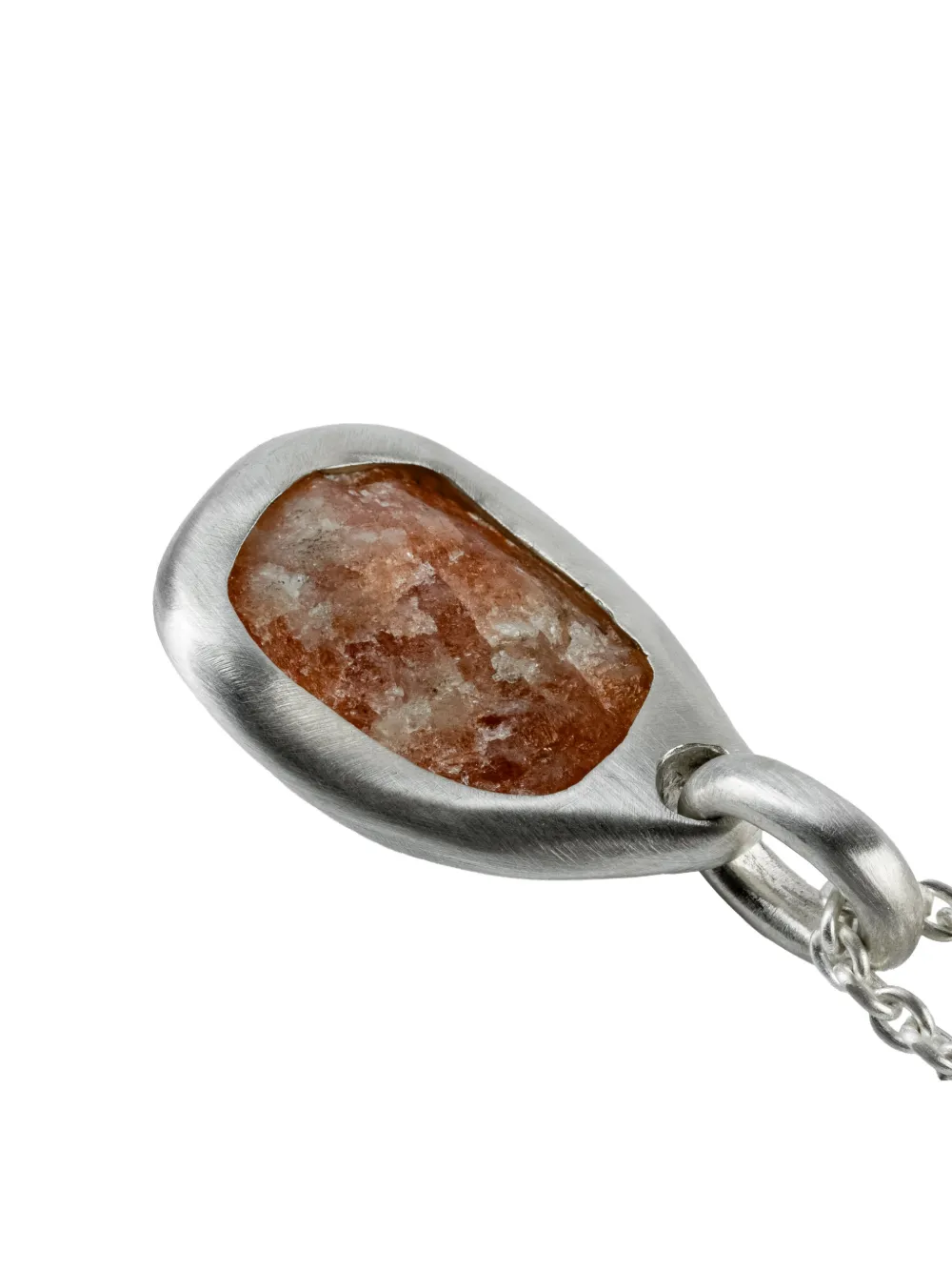 Parts Of Four Sterling Silver Halos Sunstone Necklace In Brown