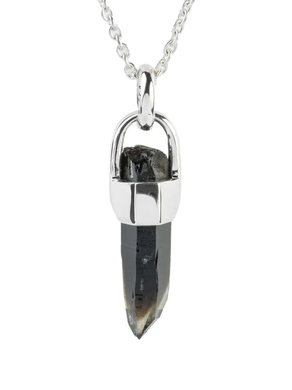 Parts of Four sterling silver Talisman Smoky Quartz necklace - Nero