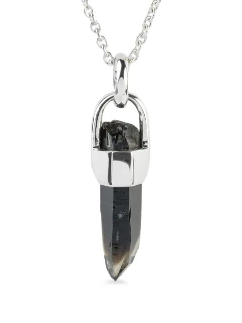 Parts of Four sterling silver Talisman Smoky Quartz necklace