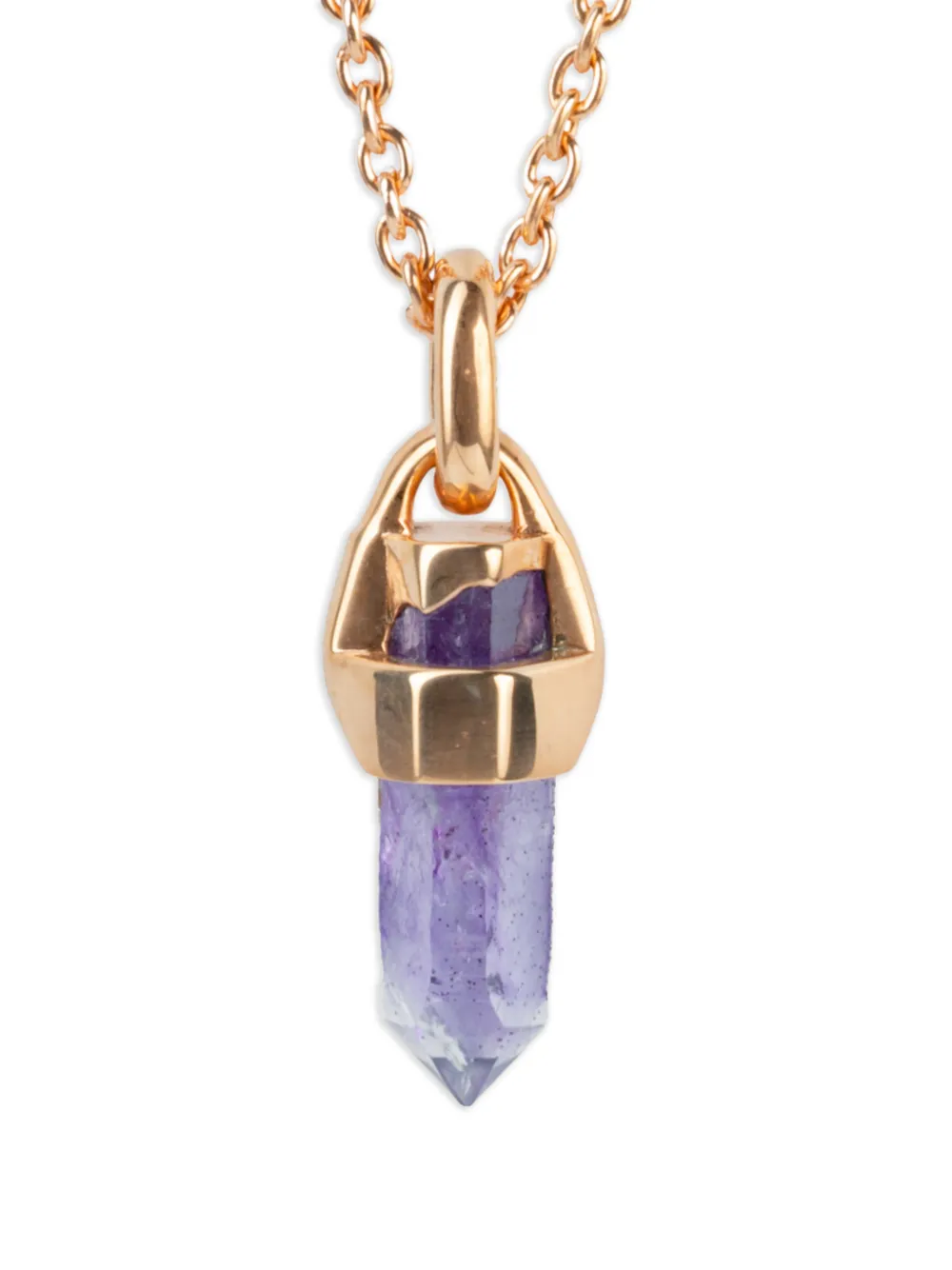Parts Of Four Sterling Silver Talisman Amethyst Necklace In Gold
